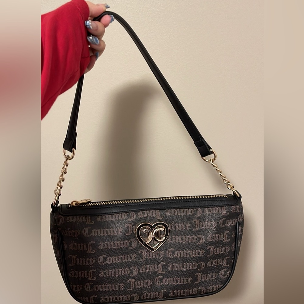 Juicy Couture Black and Gold Shoulder Bag